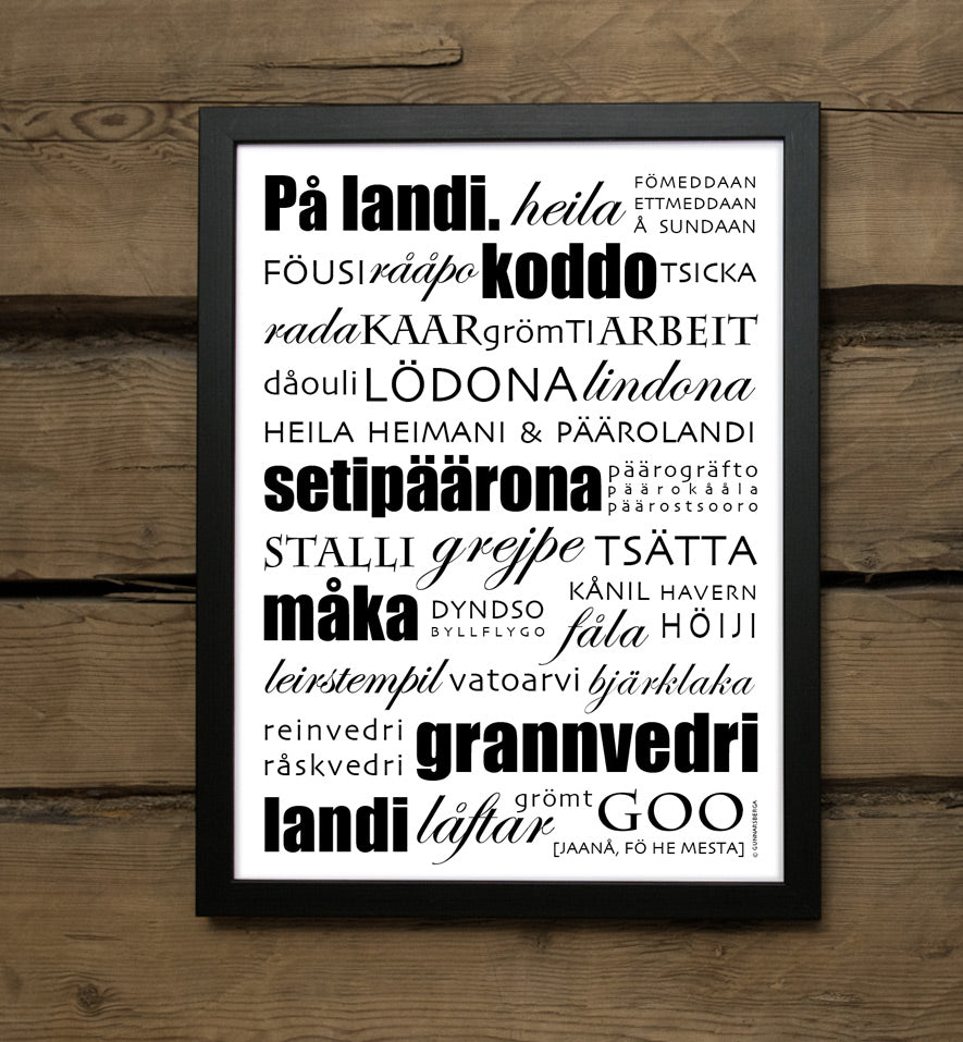 PÅ LANDET - "På landi" dialektposter