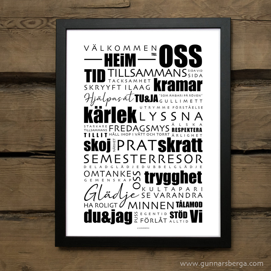Tavla för par, bröllopspresent, förlovningspresent, ordtavla från gunnarsberga