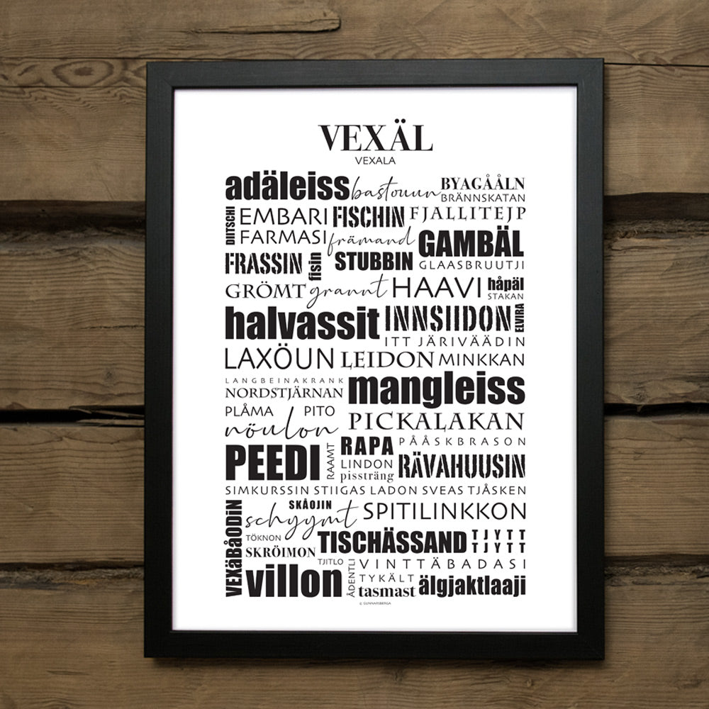 Vexala dialektposter