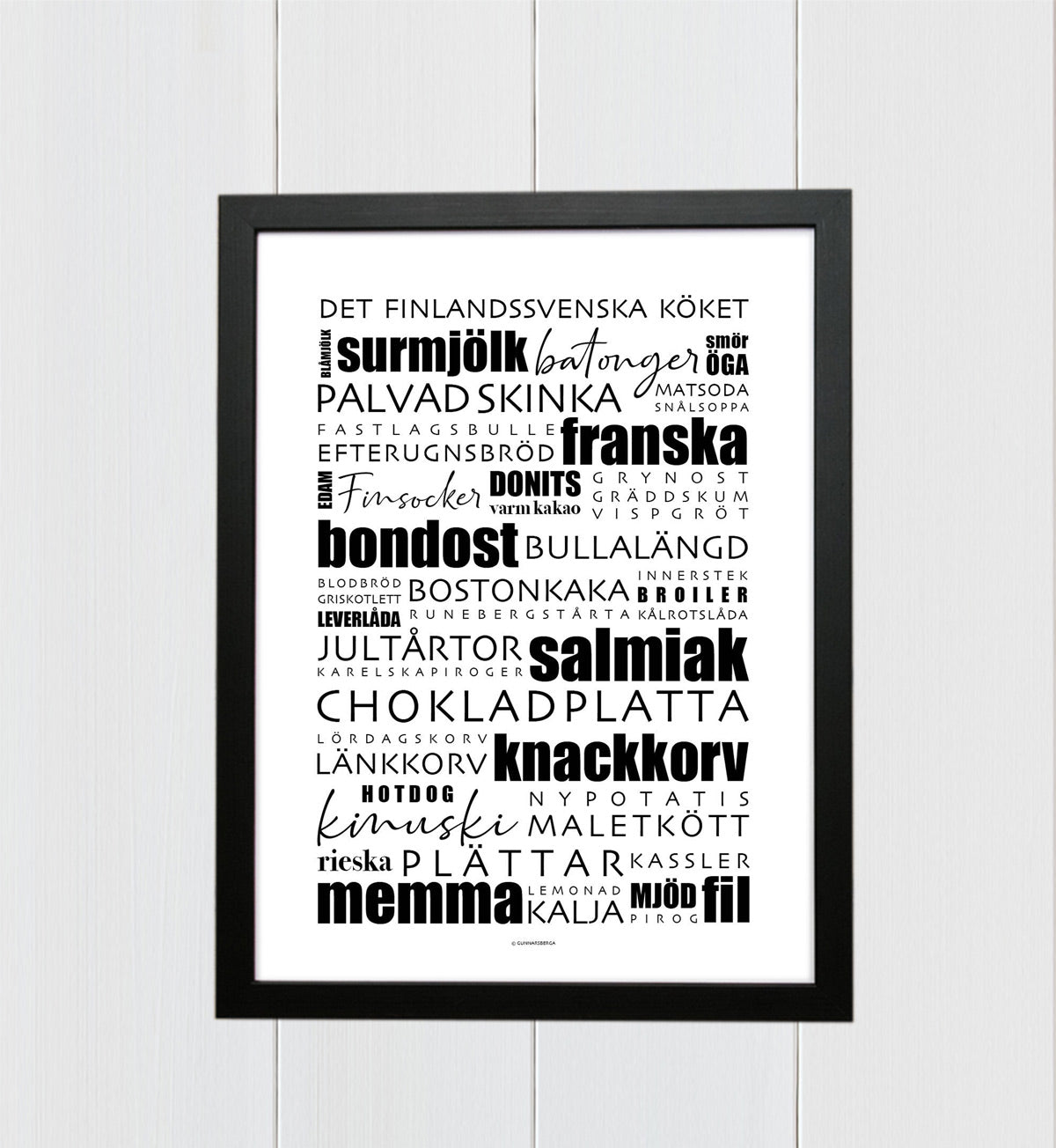 finlandssvenska, finlandismer, finländsk mat, tavla