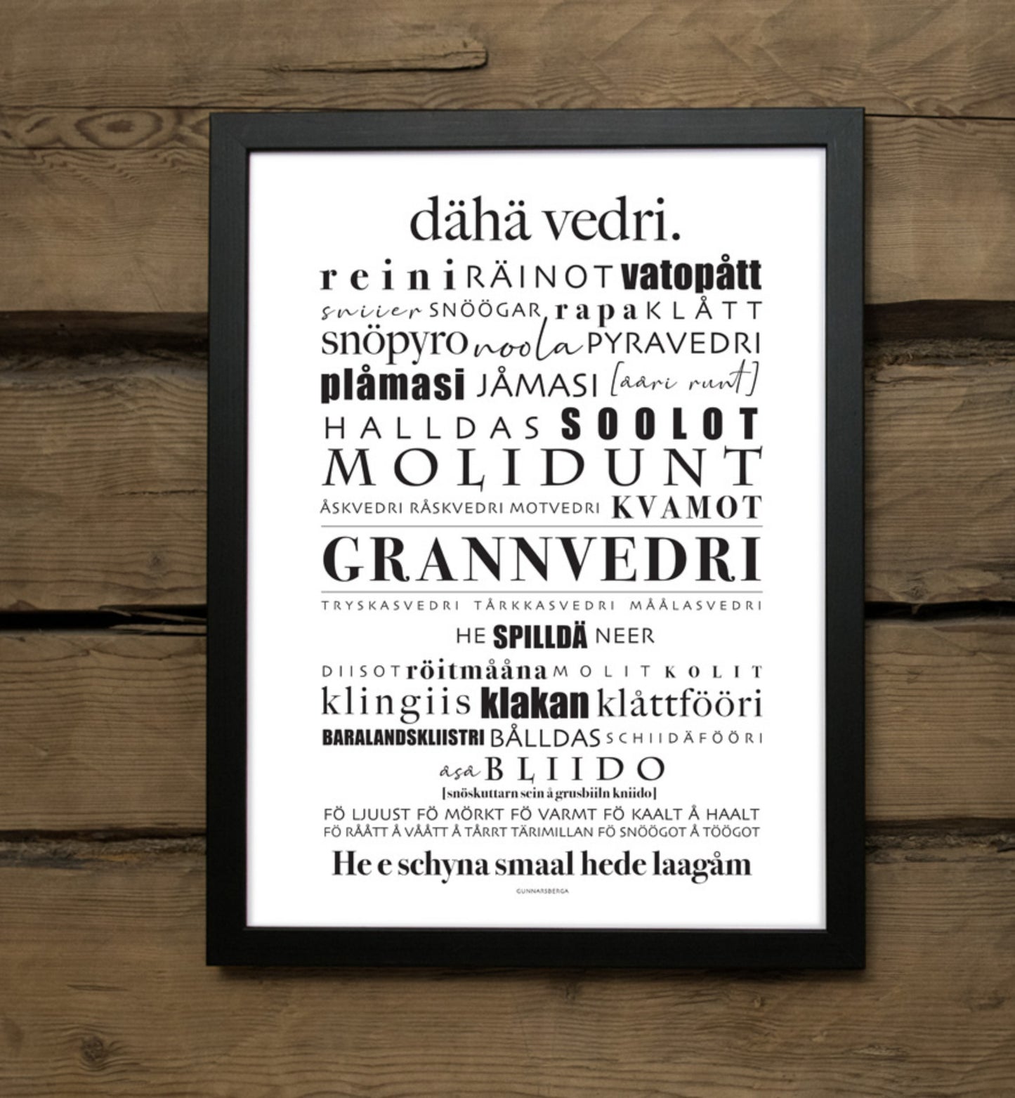 VÄDRET - Dähä vedri - dialektposter