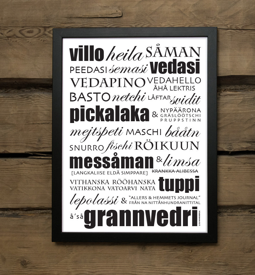 SOMMARSTUGAN - dialektposter VILLÅN/VILLO