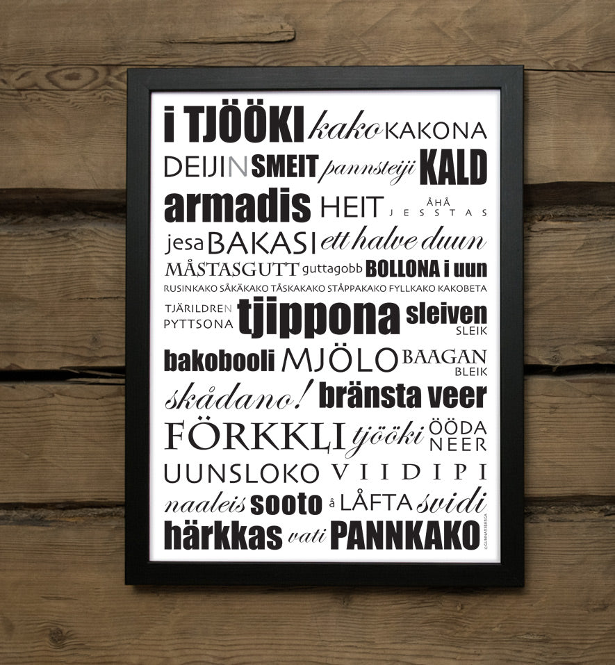 Dialekt-posters med olika tema