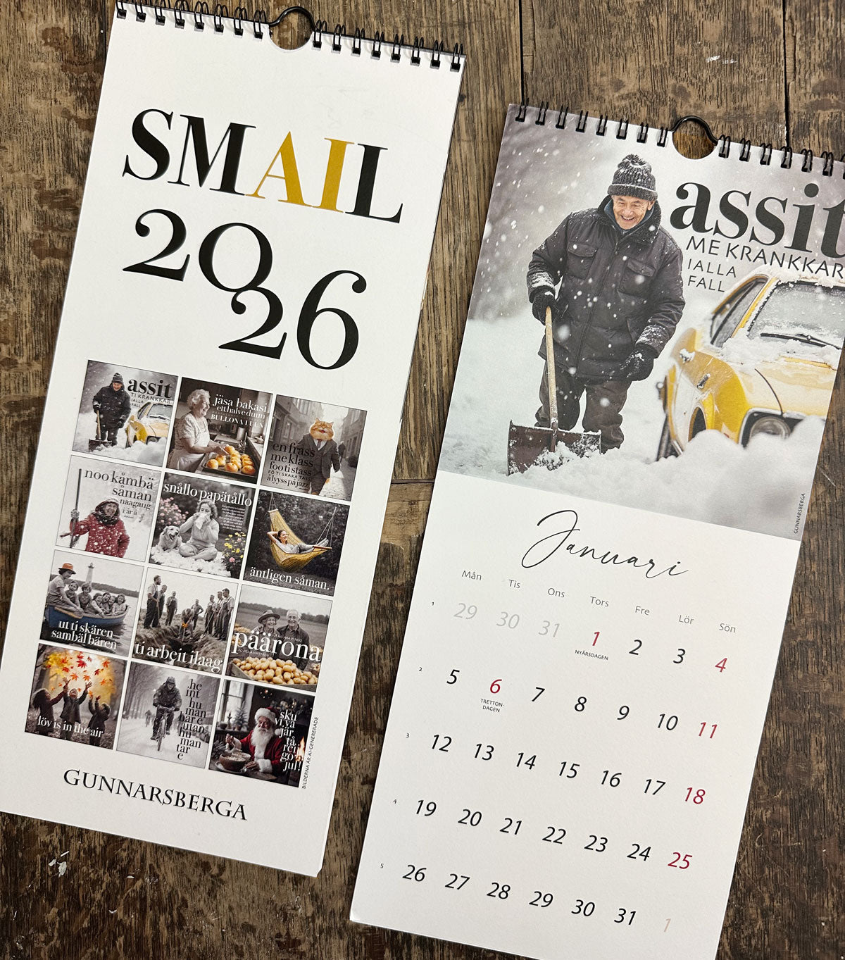 2026 väggkalender almanacka dialekt gunnarsberga julklappstips 