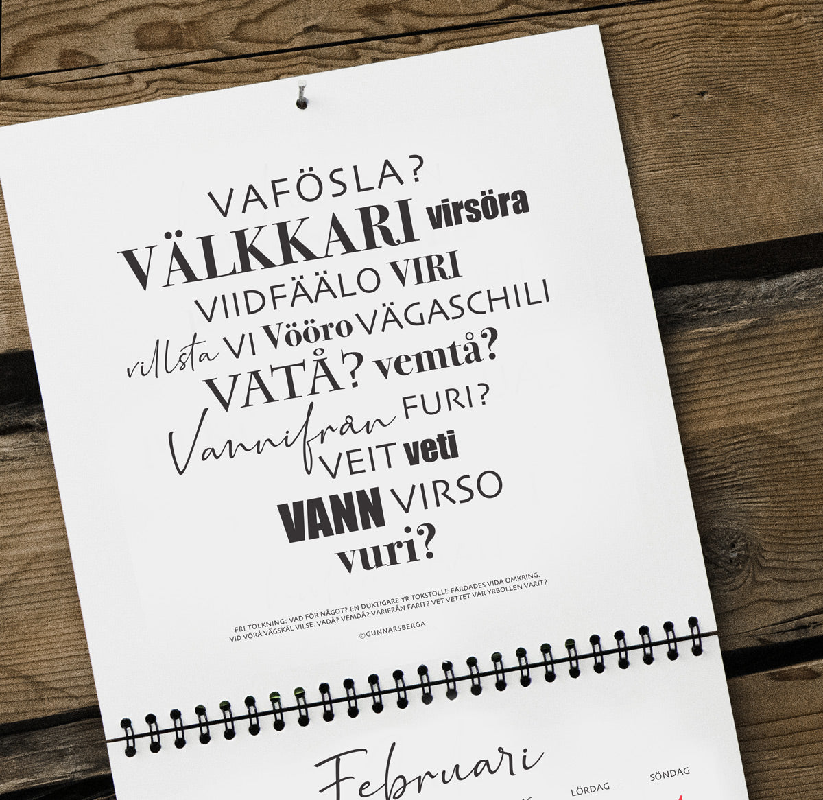 Kalender Almanacka 2024 med dialekt ordlek ramsor
