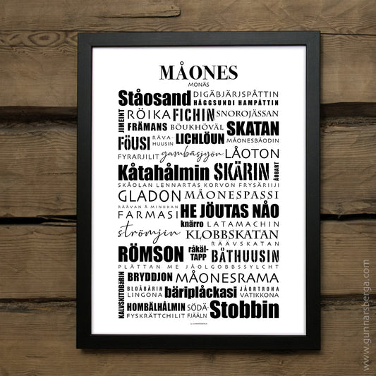 Måonestavlan, måonäsdialekt, dialekttavla, monäs, munsala, österbotten 