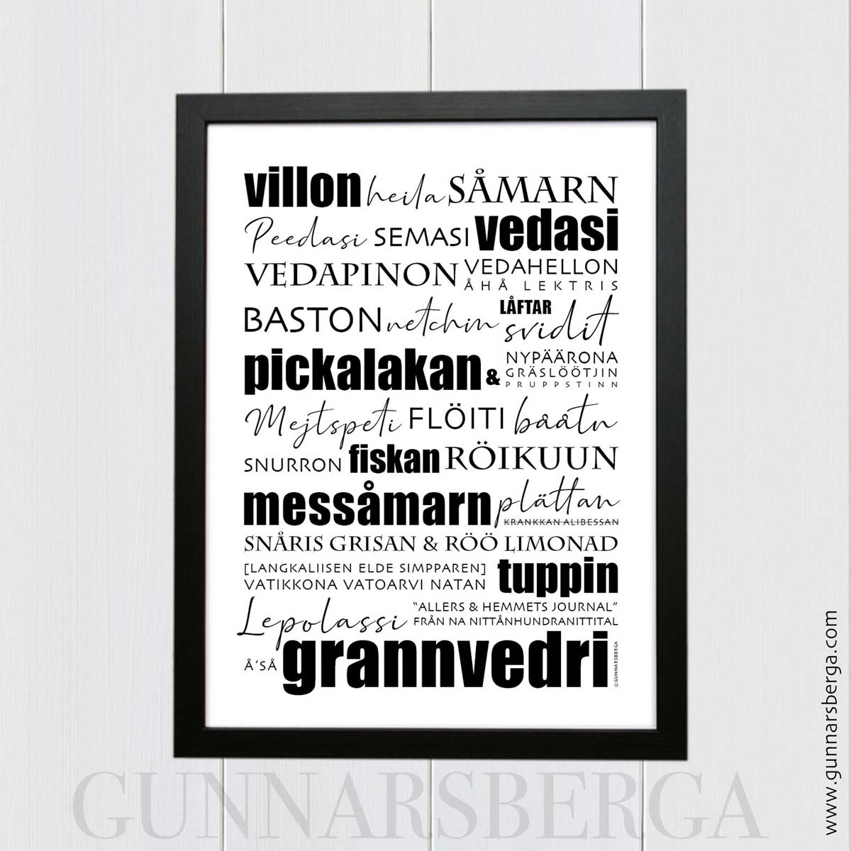 SOMMARSTUGAN - dialektposter VILLÅN/VILLO/VILLAN/VILLON