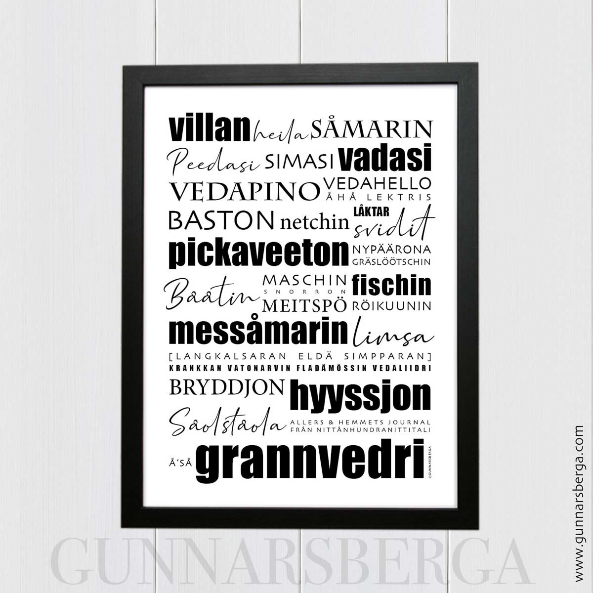SOMMARSTUGAN - dialektposter VILLÅN/VILLO/VILLAN/VILLON