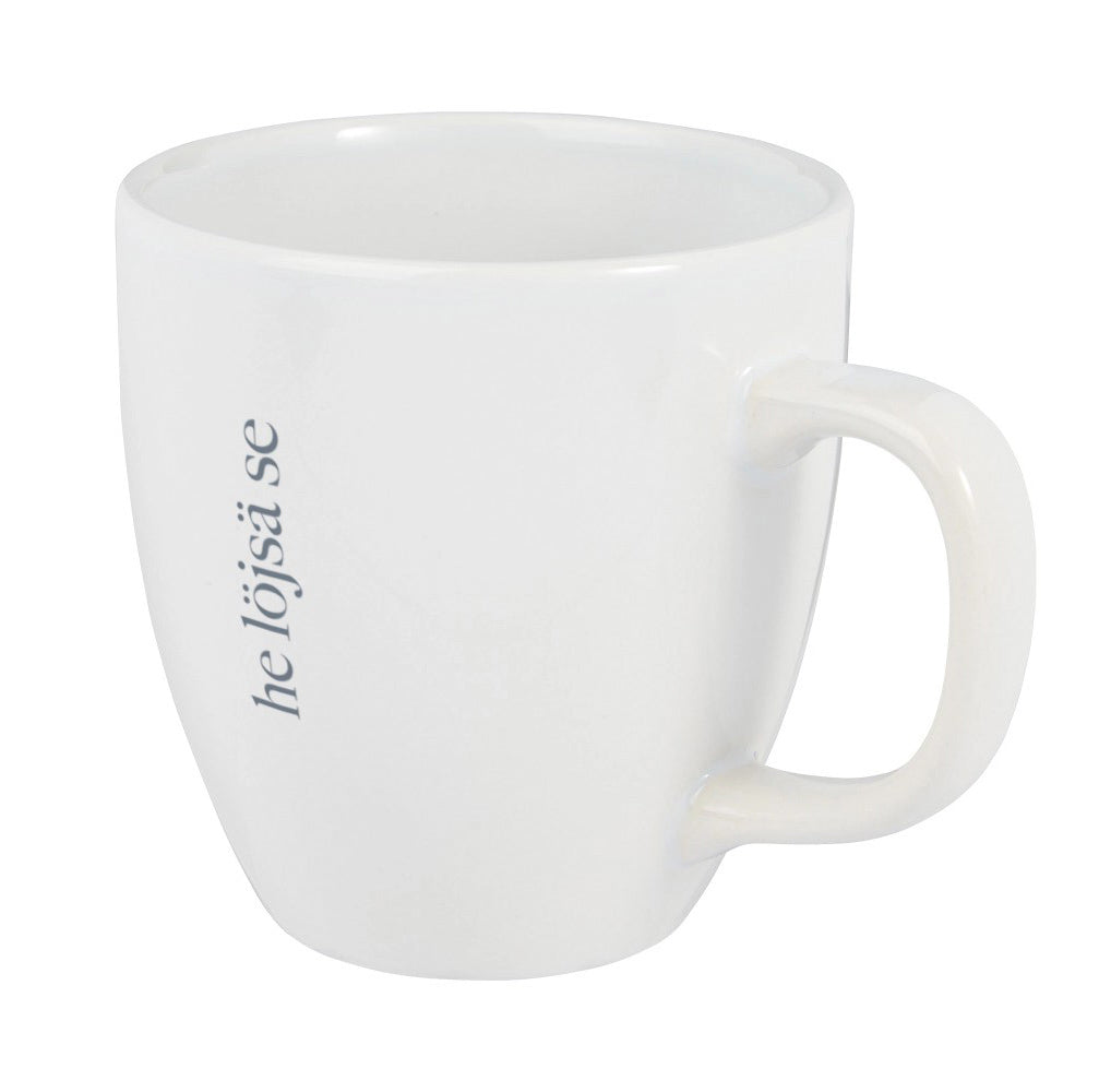 Det löser sig vit temugg kaffebalja dialektmugg he löjsä se österbotten