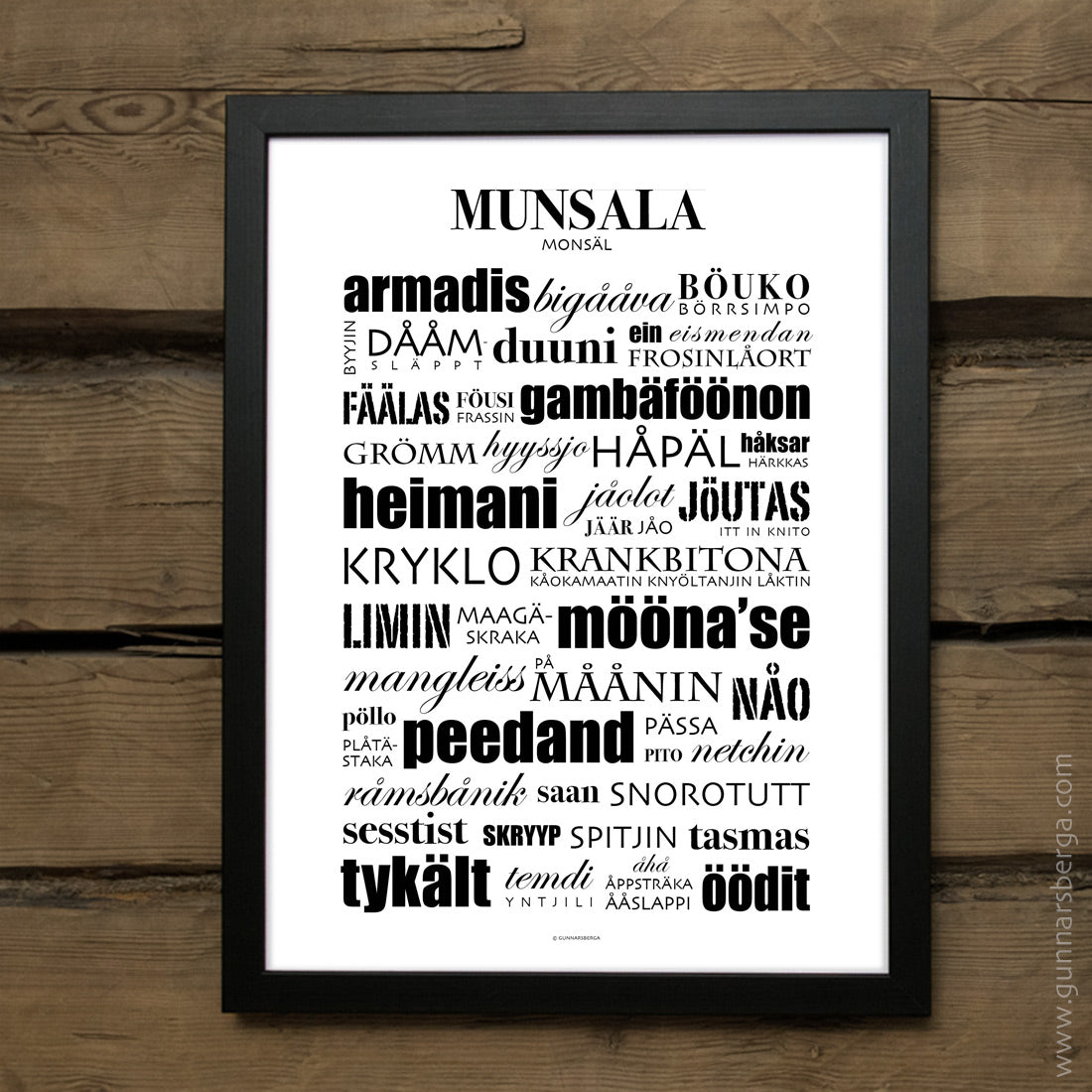 Munsala dialekttavla från Gunnarsberga
