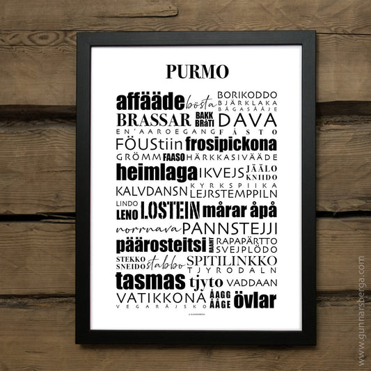 Purmo dialekttavla från Gunnarsberga