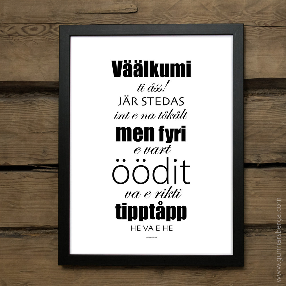 Jakobstad Jeppis Pedersöre välkommen tavla 