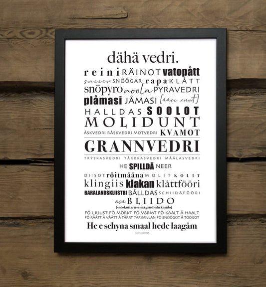 VÄDRET - Dähä vedri - dialektposter
