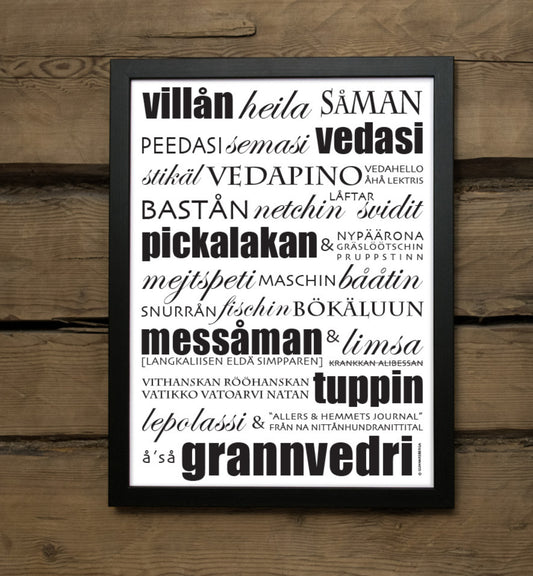 SOMMARSTUGAN - dialektposter VILLÅN/VILLO