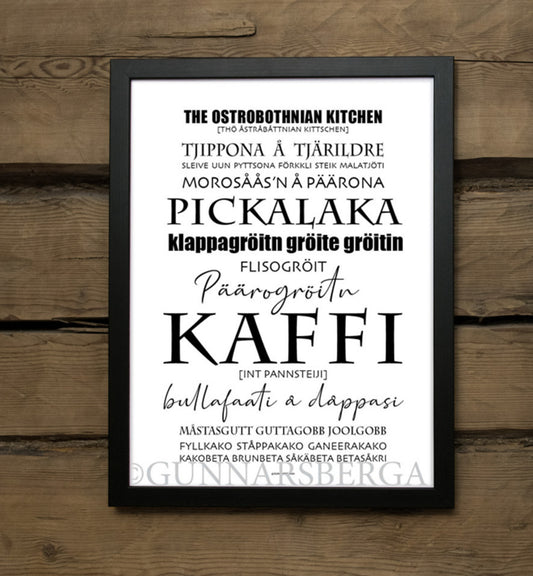 KÖKET i ÖSTERBOTTEN - Dialektposter - The Ostrobothnian Kitchen