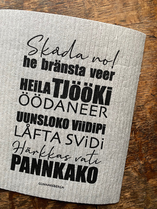 Disktrasa med rolig dialekt ramsa Gunnarsberga Österbottniska presenttips